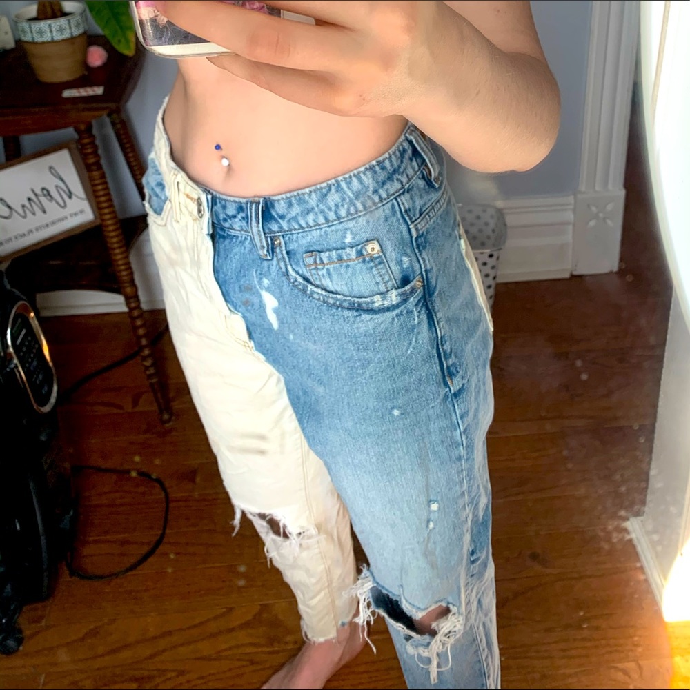 DIY Bleach Mom Jeans